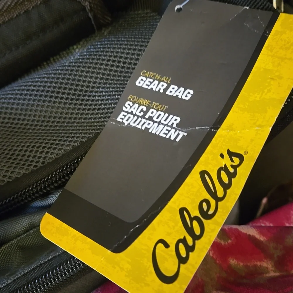 Cabela's Black Gray Weather Resist Gear Bag Sz 16